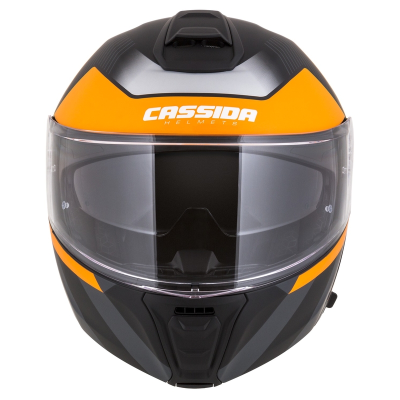 Casco moto apribile Cassida Modulo 2.1 Profile nero opaco-grigio-arancio