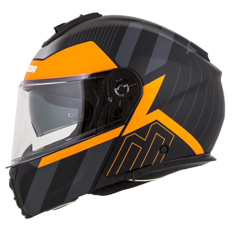 Casco moto apribile Cassida Modulo 2.1 Profile nero opaco-grigio-arancio