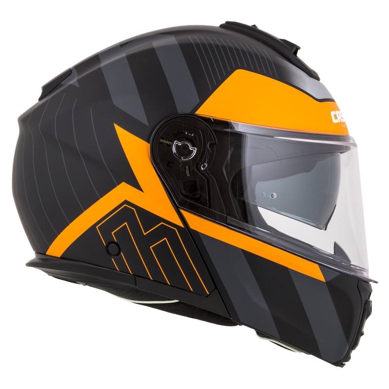 Casco moto apribile Cassida Modulo 2.1 Profile nero opaco-grigio-arancio