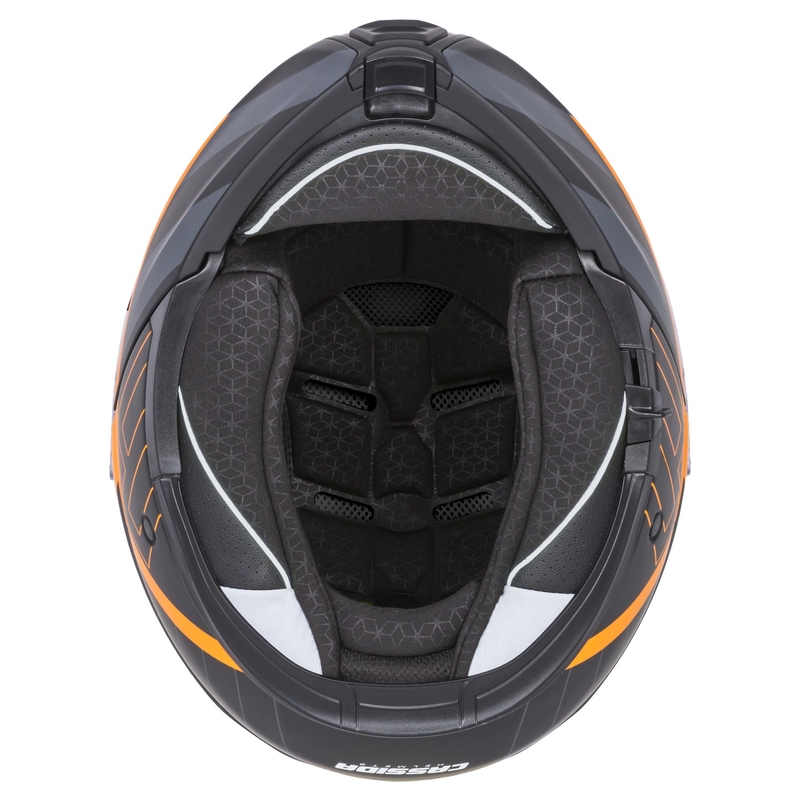 Casco moto apribile Cassida Modulo 2.1 Profile nero opaco-grigio-arancio