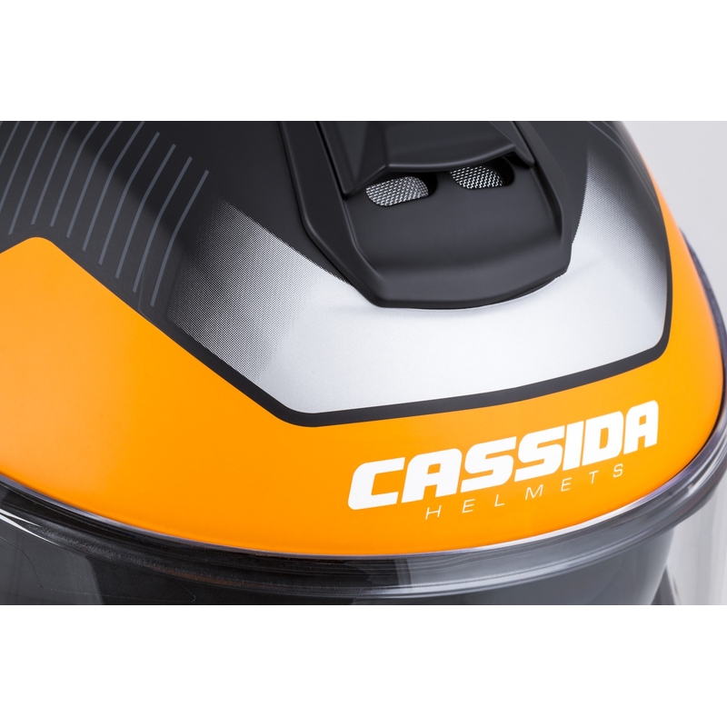 Casco moto apribile Cassida Modulo 2.1 Profile nero opaco-grigio-arancio