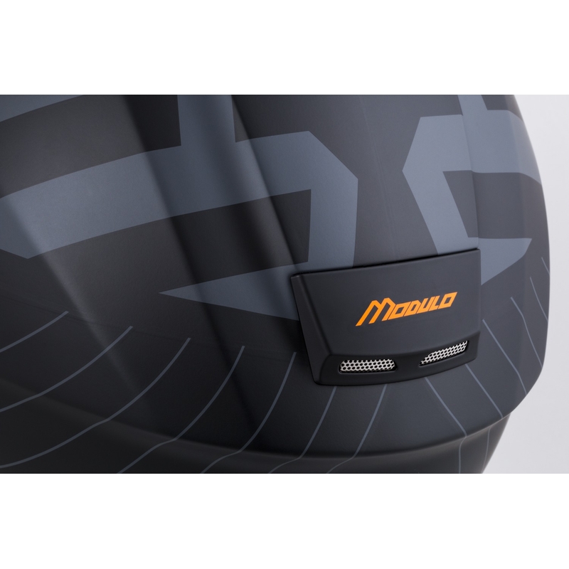 Casco moto apribile Cassida Modulo 2.1 Profile nero opaco-grigio-arancio