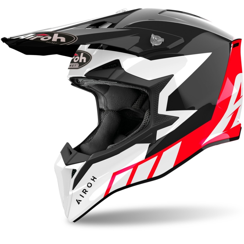 Casco motocross Airoh Wraaap Reloaded rosso lucido