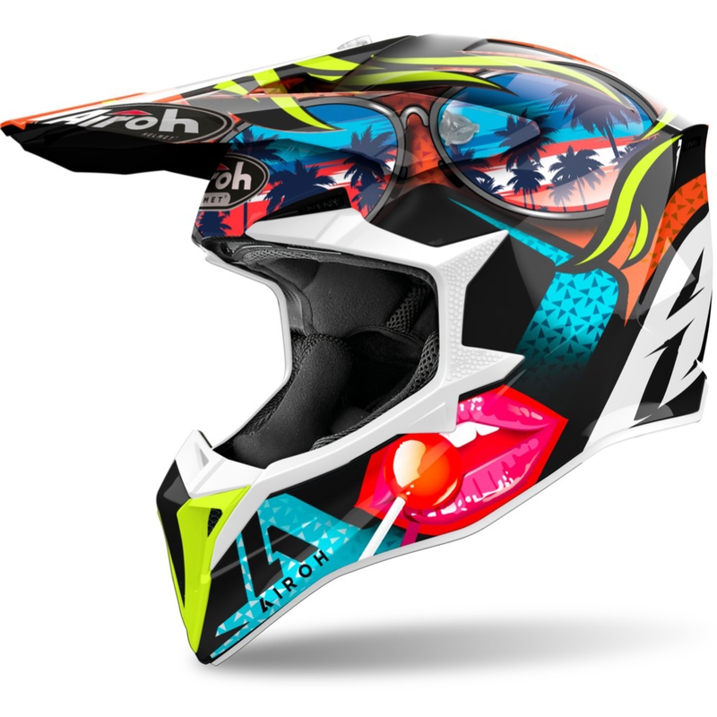 Casco da motocross Airoh Wraaap Lollipop 2024 lucido