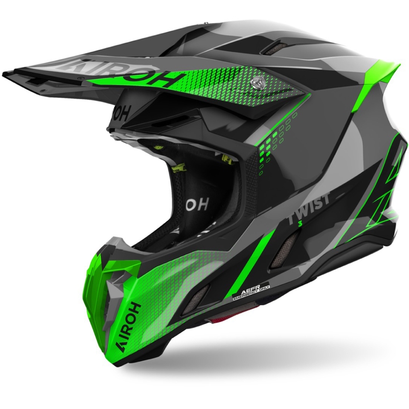 Casco motocross Airoh Twist 3 Shard verde lucido