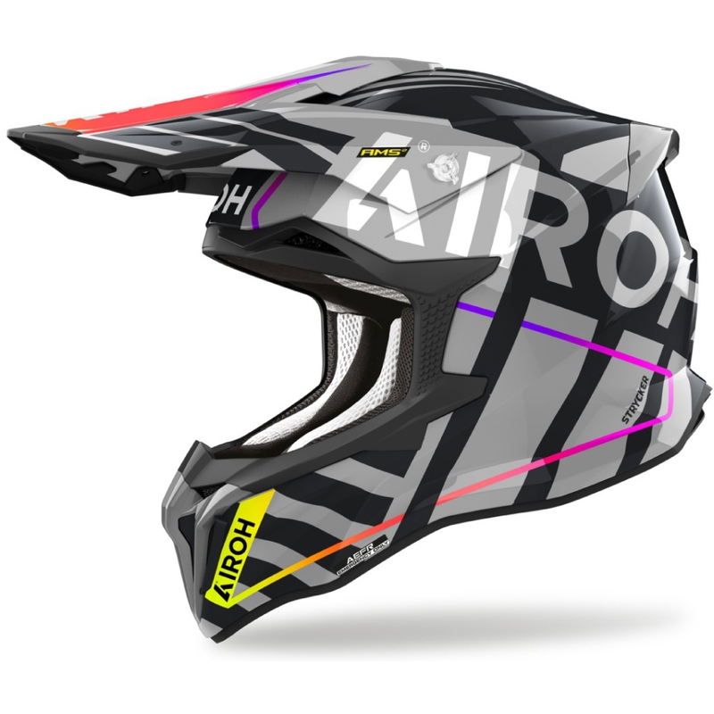 Casco da motocross Airoh Strycker Brave 2024 grigio lucido Saldi