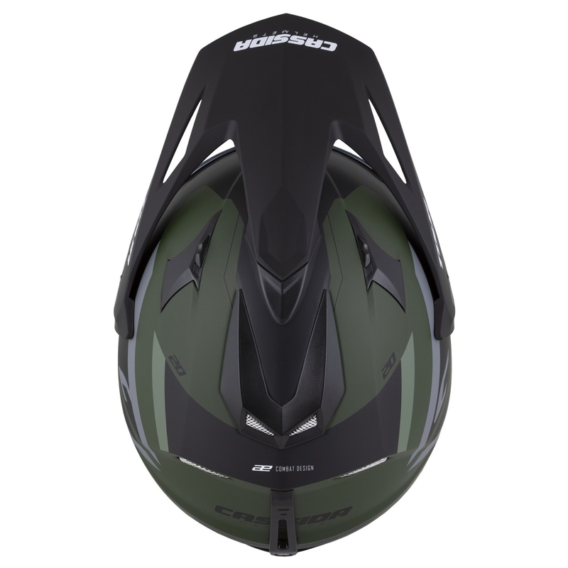 Casco enduro Cassida Tour 2.0 X-tra verde opaco-grigio-nero con visiera nera opaca