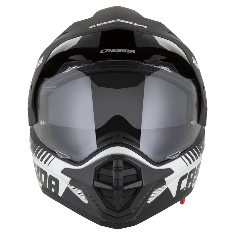 Casco enduro Cassida Tour 2.0 Dual bianco-nero con visiera nera opaca
