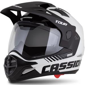 Casco enduro Cassida Tour 2.0 Dual bianco-nero con visiera nera opaca