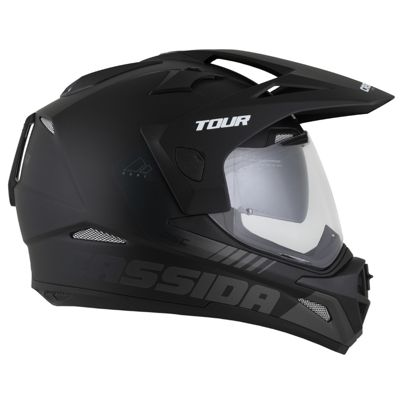 Casco enduro Cassida Tour 2.0 Dual nero-grigio opaco con visiera nera opaca