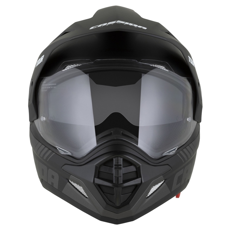 Casco enduro Cassida Tour 2.0 Dual nero-grigio opaco con visiera nera opaca