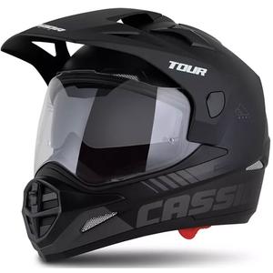 Casco enduro Cassida Tour 2.0 Dual nero-grigio opaco con visiera nera opaca