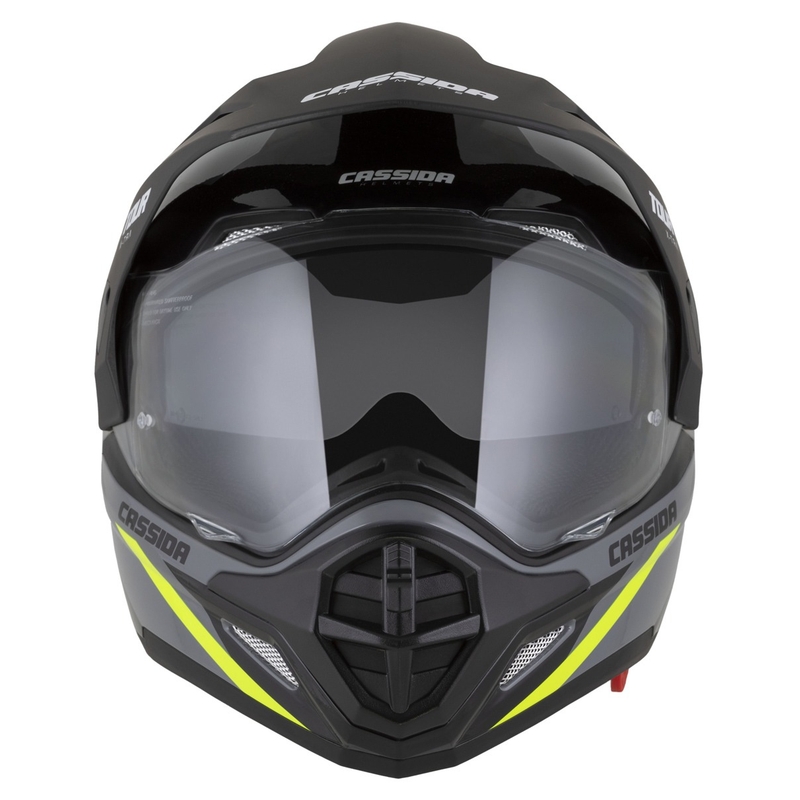 Casco enduro Cassida Tour 2.0 X-tra grigio-giallo fluo-nero con visiera nera opaca