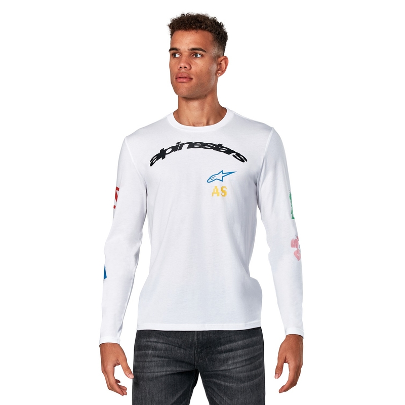 Maglietta Alpinestars Brundo CSF Bianca a maniche lunghe