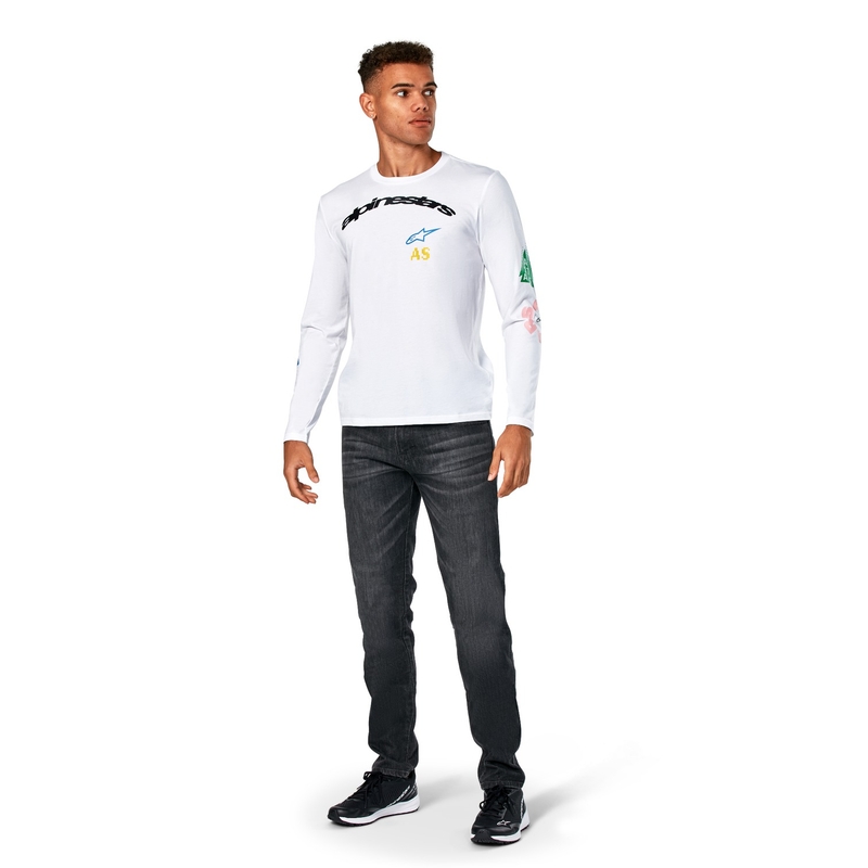 Maglietta Alpinestars Brundo CSF Bianca a maniche lunghe