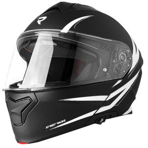 Casco moto apribile Street Racer Fury nero opaco-bianco