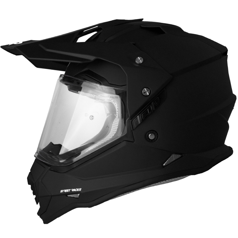 Casco da moto enduro Street Racer Ignite nero opaco
