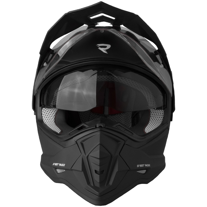 Casco da moto enduro Street Racer Ignite nero opaco