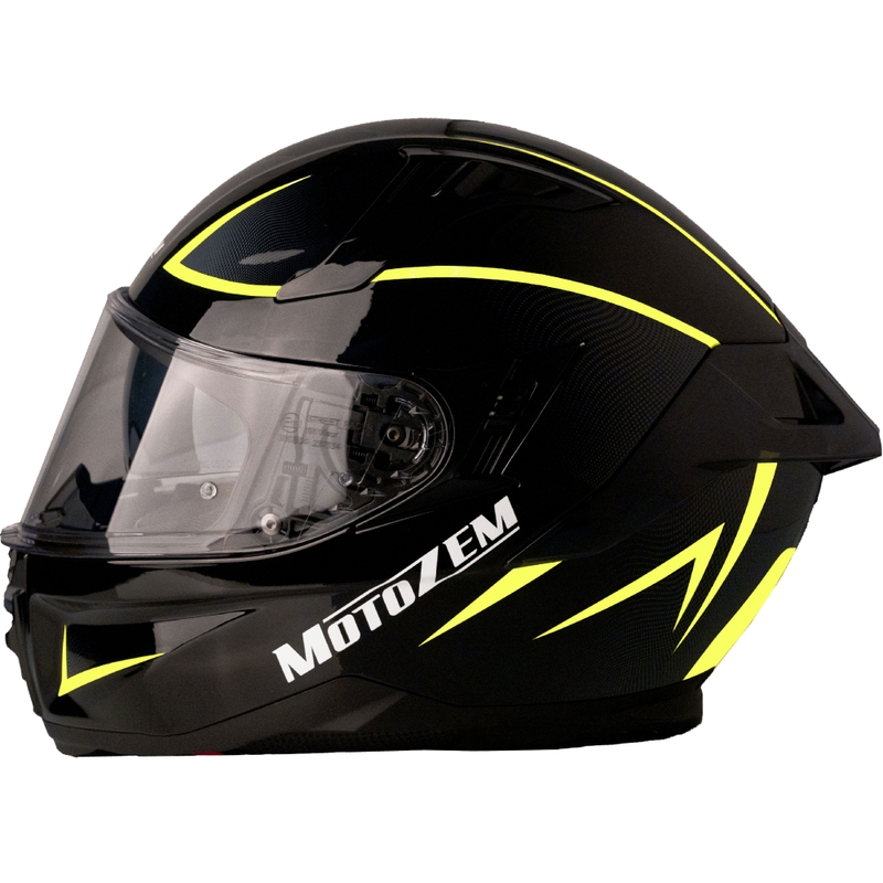 Casco moto integrale Motozem Guardian nero-giallo