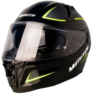 Casco moto integrale Motozem Guardian nero-giallo
