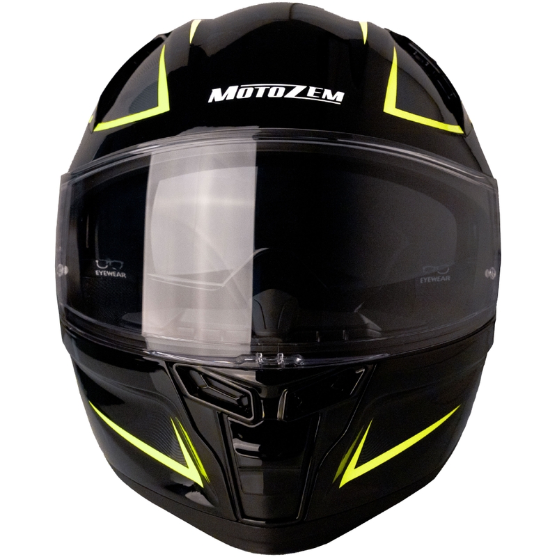 Casco moto integrale Motozem Guardian nero-giallo