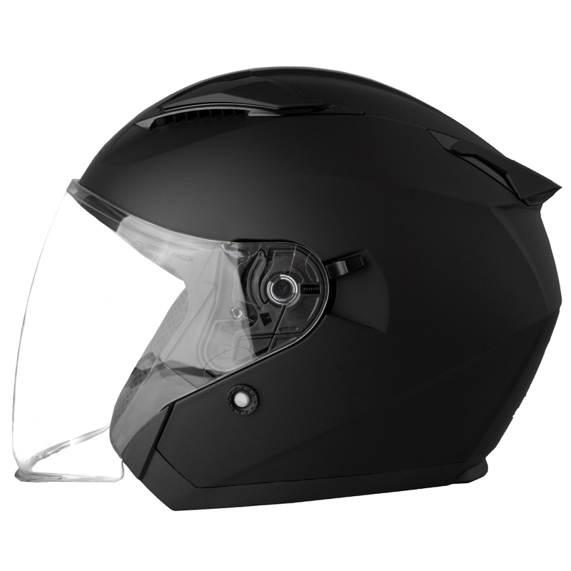 Casco da moto aperto Street Racer Sonic nero opaco