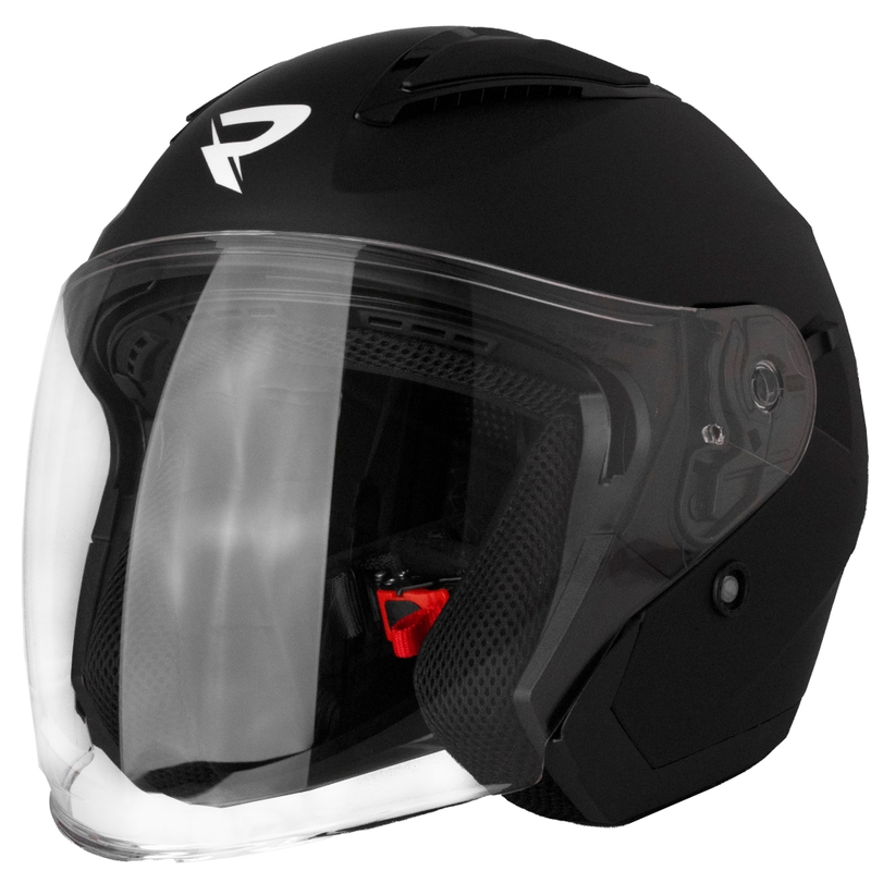 Casco da moto aperto Street Racer Sonic nero opaco