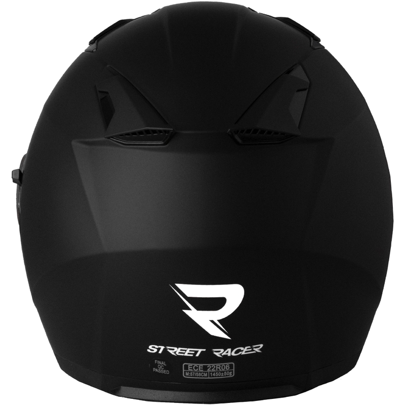 Casco da moto aperto Street Racer Sonic nero opaco
