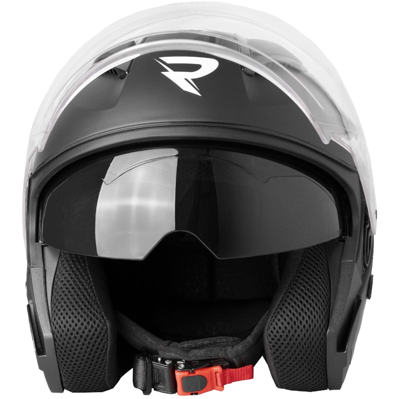 Casco da moto aperto Street Racer Sonic nero opaco-rosso