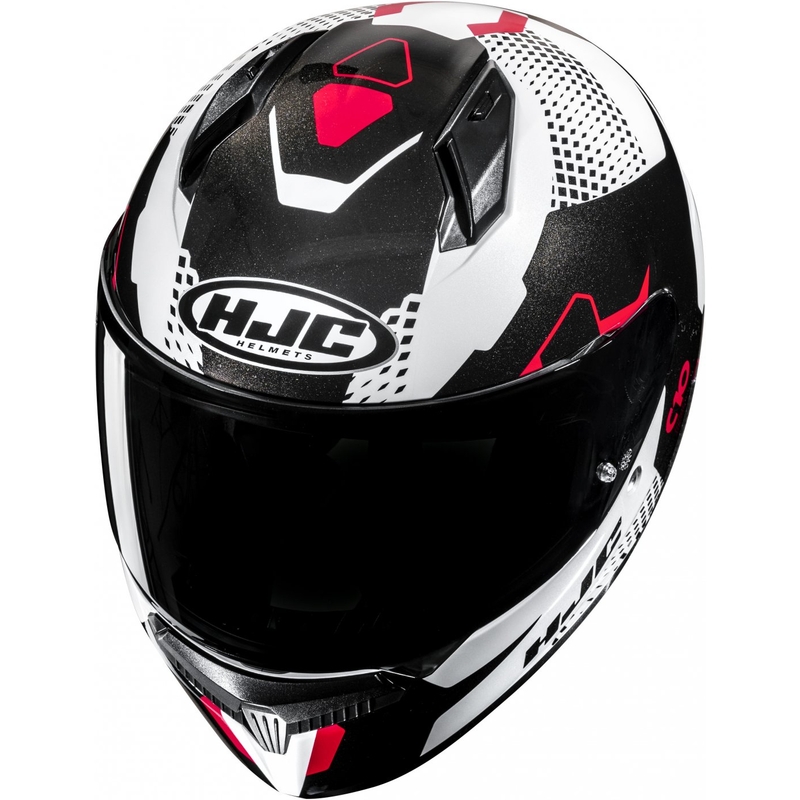 Casco moto integrale HJC C10 Aspa MC1 bianco-nero-rosso