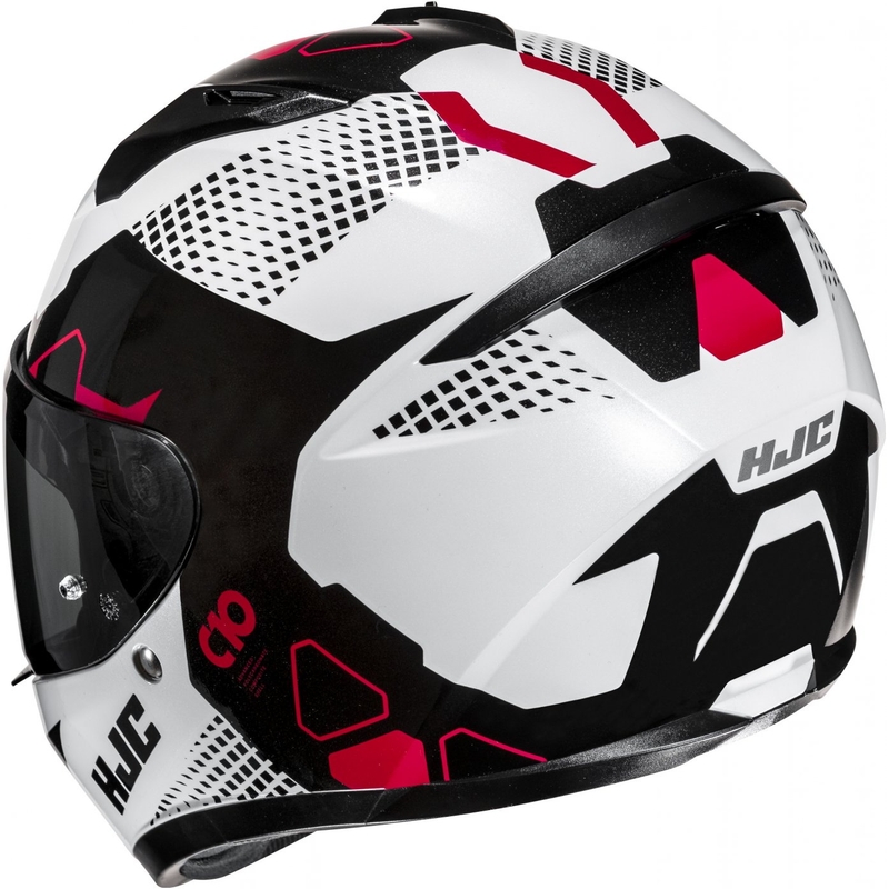 Casco moto integrale HJC C10 Aspa MC1 bianco-nero-rosso