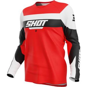 Maglia rossa da motocross Shot Draw League per bambini
