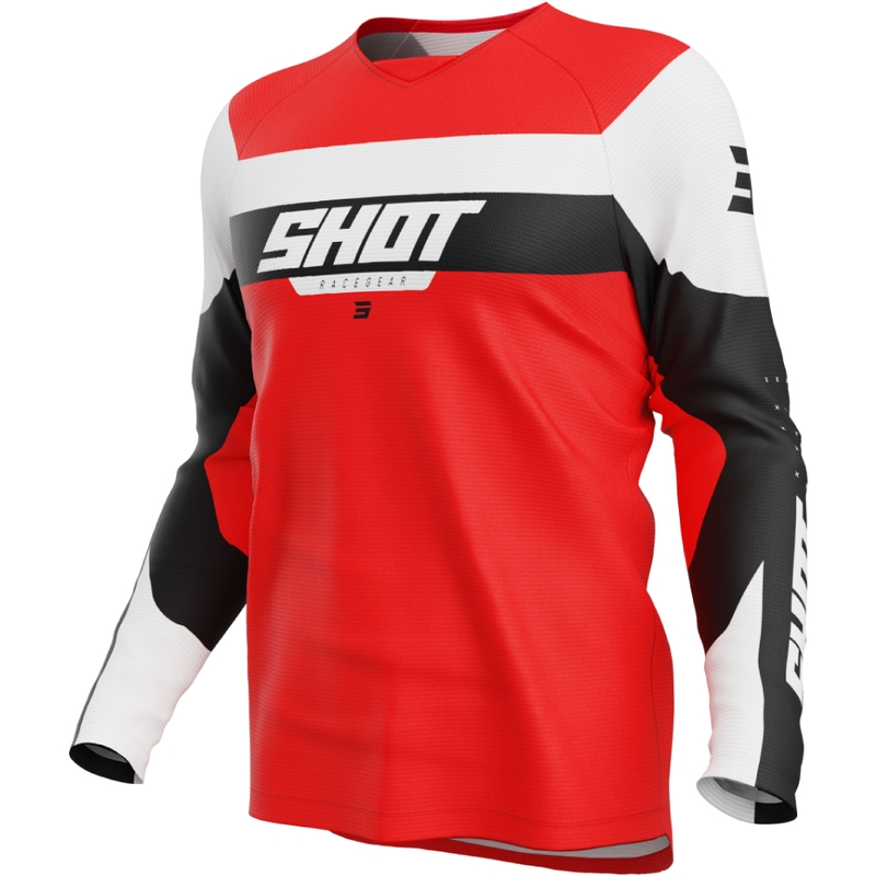 Maglia rossa da motocross Shot Draw League per bambini