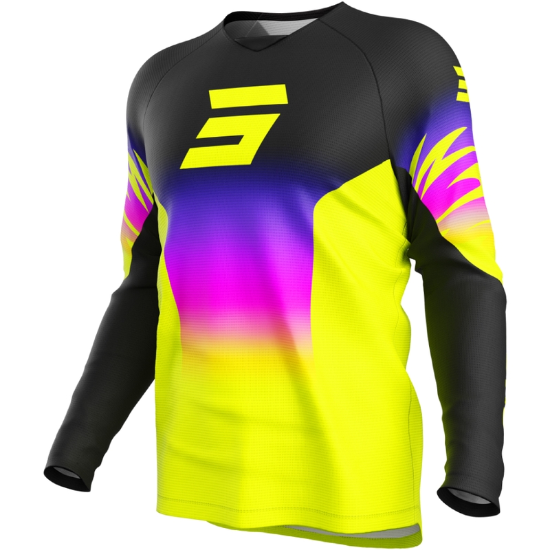 Maglia motocross da bambino Shot Draw X-Trem giallo fluo