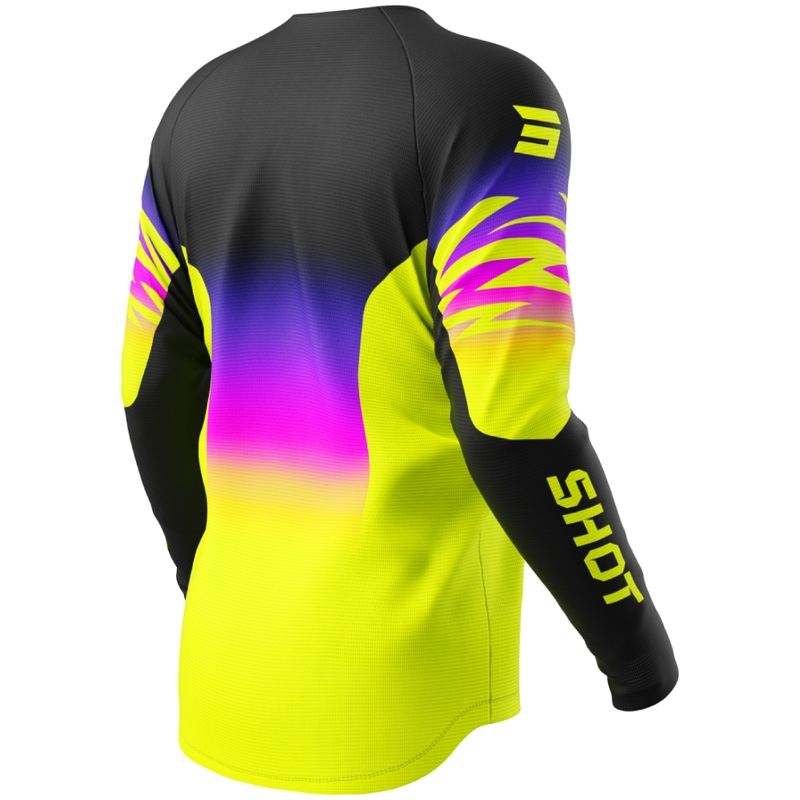 Maglia motocross da bambino Shot Draw X-Trem giallo fluo