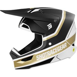 Casco motocross Shot Race Mythic nero-oro opaco