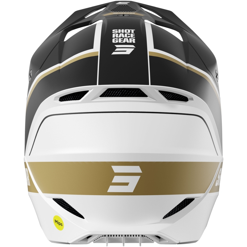 Casco motocross Shot Race Mythic nero-oro opaco