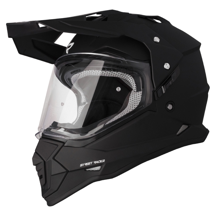 Casco da moto enduro Street Racer Ignite nero opaco