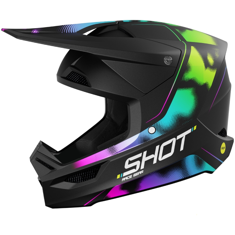 Casco motocross Shot Race Nitro nero opaco
