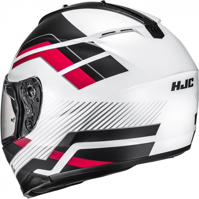 Casco moto integrale HJC C70N Belis MC1SF nero-bianco-rosso