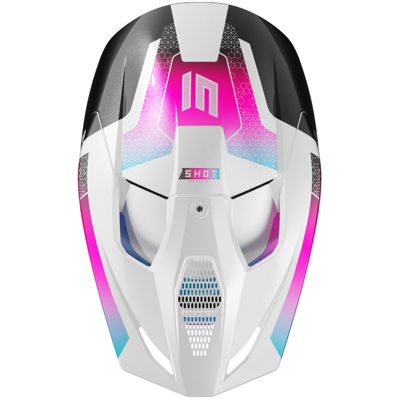 Casco motocross Shot Race Phaser perla nero-blu-rosa