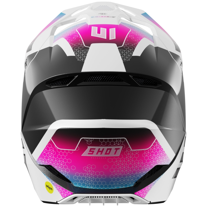 Casco motocross Shot Race Phaser perla nero-blu-rosa