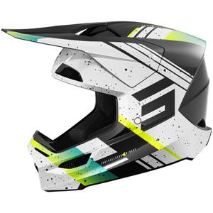Casco motocross Shot Furious Mirage blu-giallo fluo