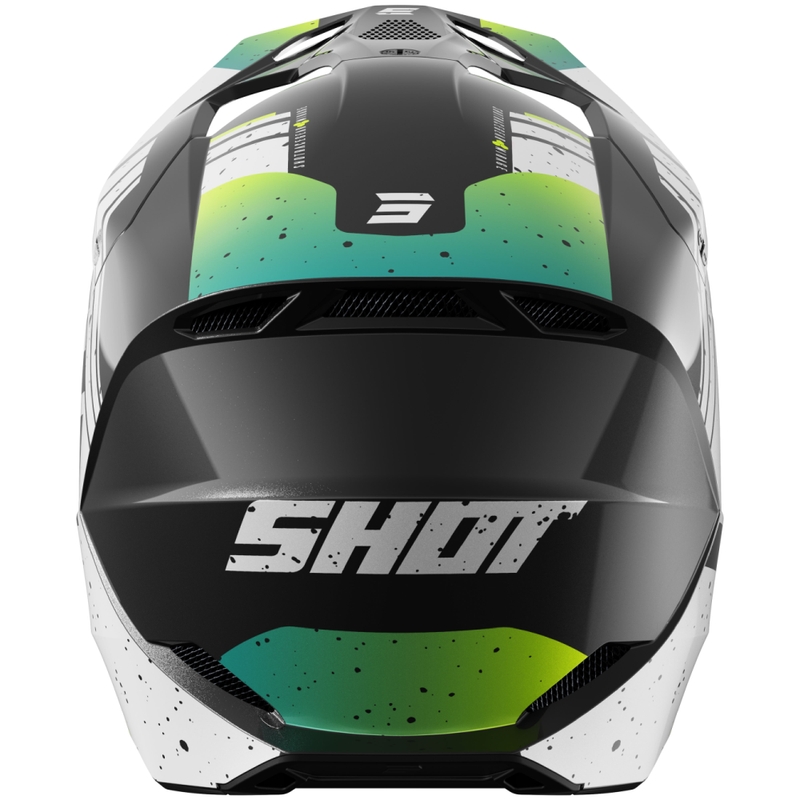 Casco motocross Shot Furious Mirage blu-giallo fluo