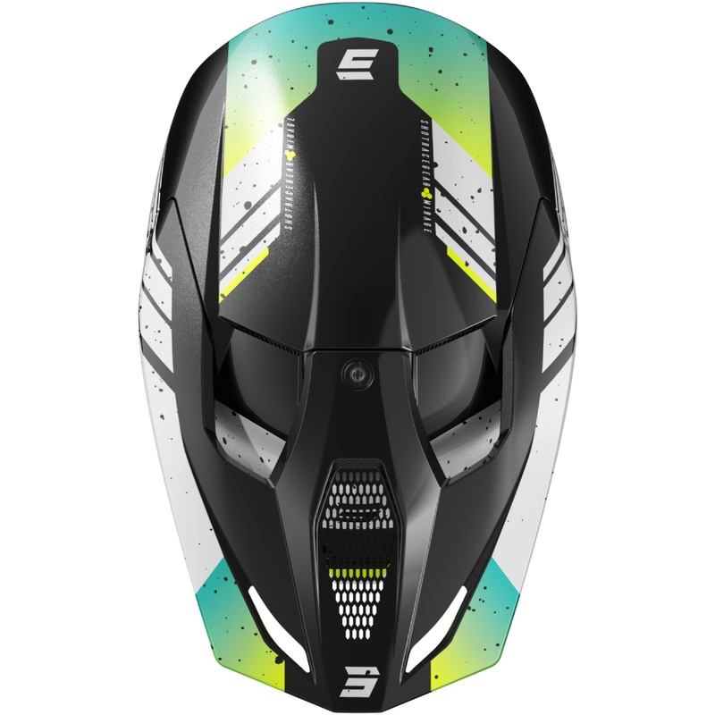 Casco motocross Shot Furious Mirage blu-giallo fluo