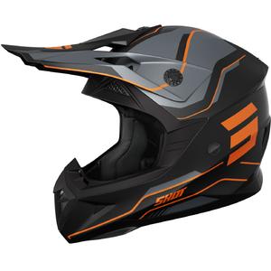 Casco motocross Shot Pulse Lines nero-arancio opaco