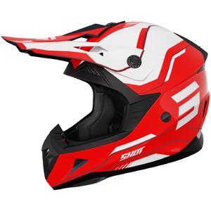 Casco motocross per bambini Shot Pulse Lines rosso