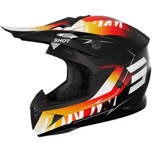 Casco motocross per bambini Shot Pulse X-Trem arancione-rosso