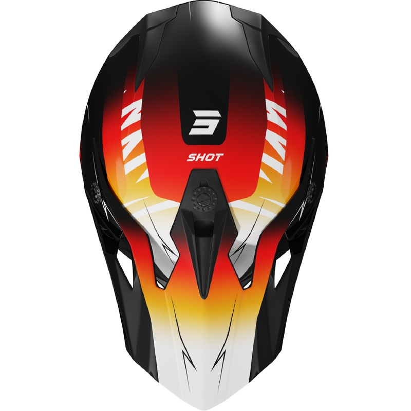 Casco motocross per bambini Shot Pulse X-Trem arancione-rosso