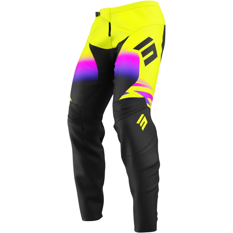 Pantaloni motocross da bambino Shot Draw X-Trem giallo fluo